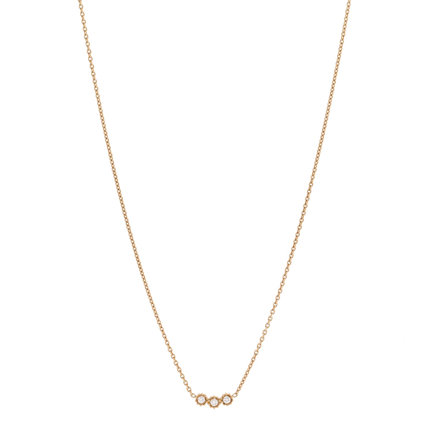 Christian Dior 18K Yellow Gold Diamond Mimirose Pendant Necklace