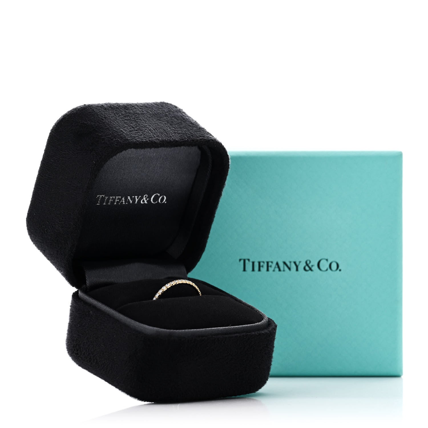 Tiffany 18K Yellow Gold Diamond Metro Band Ring 49 5 5 of 5
