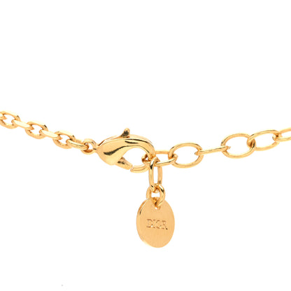 Christian Dior Metal CD Logo Necklace Gold Black 5 of 5