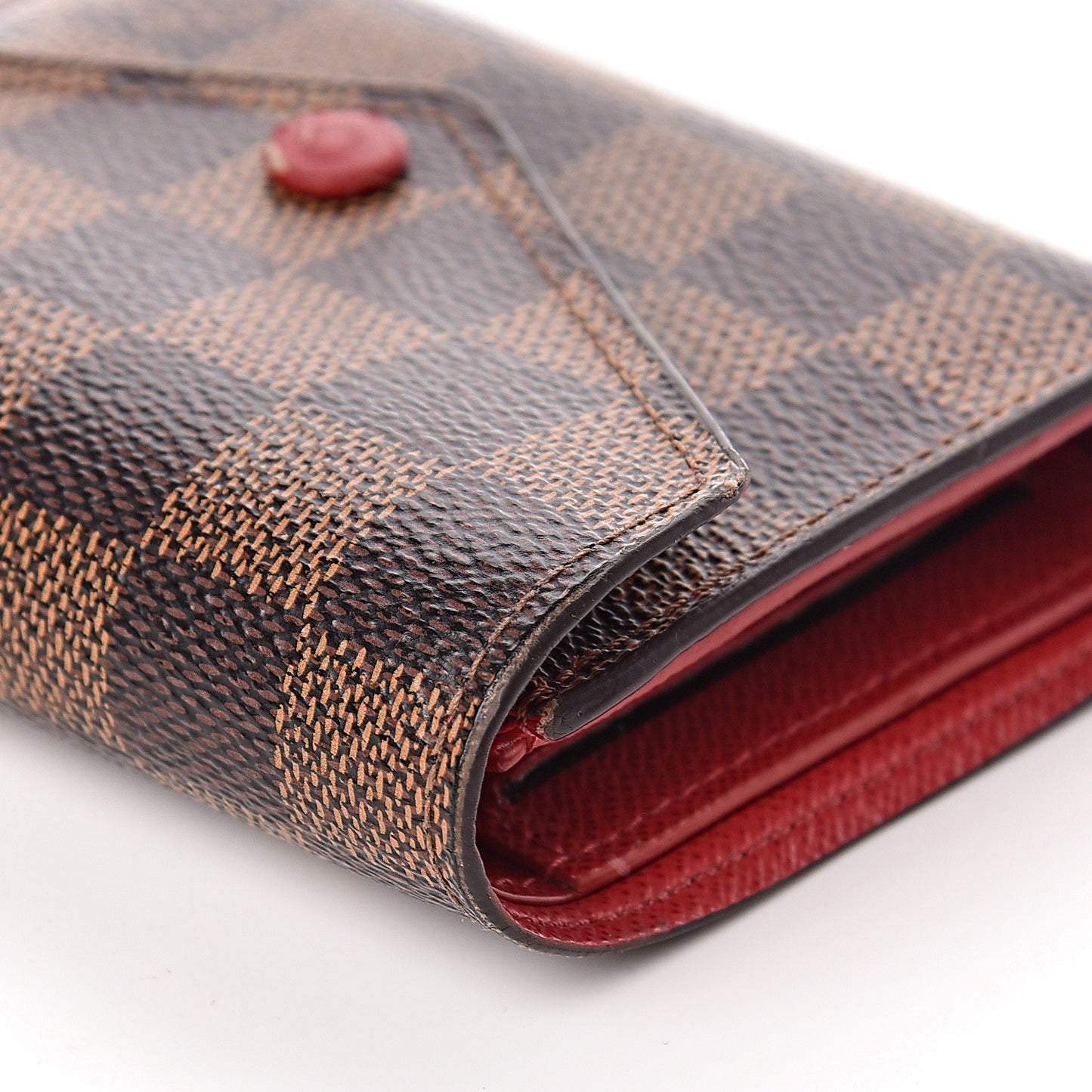 Damier Ebene Victorine Wallet Red