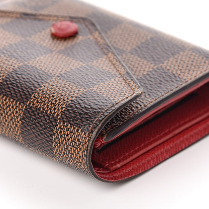 Louis Vuitton Damier Ebene Victorine Wallet Red 11 of 12