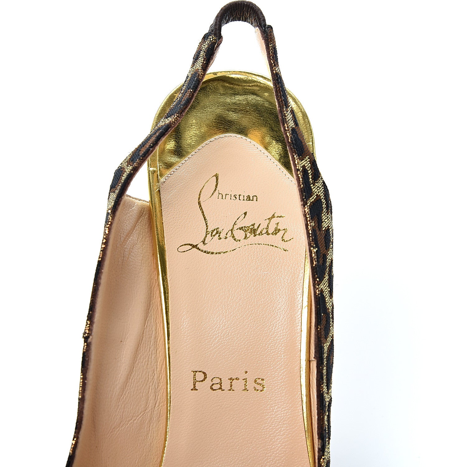 Christian Louboutin Jacquard Leopard Print Slingback 120 Pumps 37.5 7 of 8