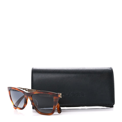 Chanel Acetate Metal Rectangle Sunglasses 5442-A Tortoise 8 of 8