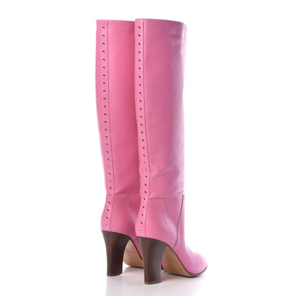Valentino Garavani Vitello Lovestud Knee High 85mm Boots 40.5 Pink 4 of 8