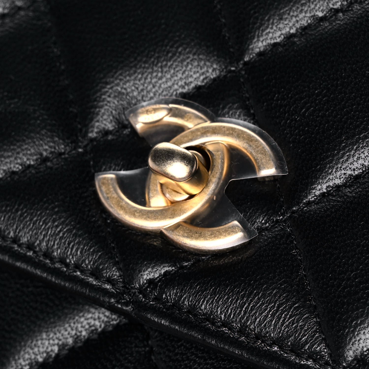 Chanel Lambskin Quilted CC Pearl Crush Wallet on Chain WOC Black 13 of 14