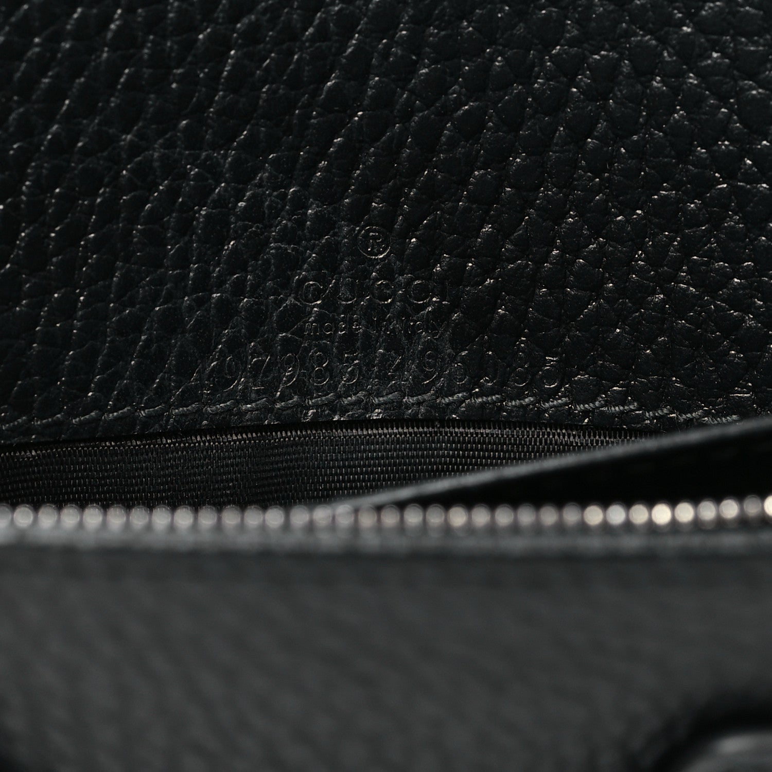 Gucci Dollar Calfskin Enamel Monochrome Mini GG Marmont Chain Wallet Black 6 of 10