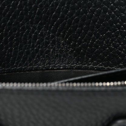 Gucci Dollar Calfskin Enamel Monochrome Mini GG Marmont Chain Wallet Black 6 of 10