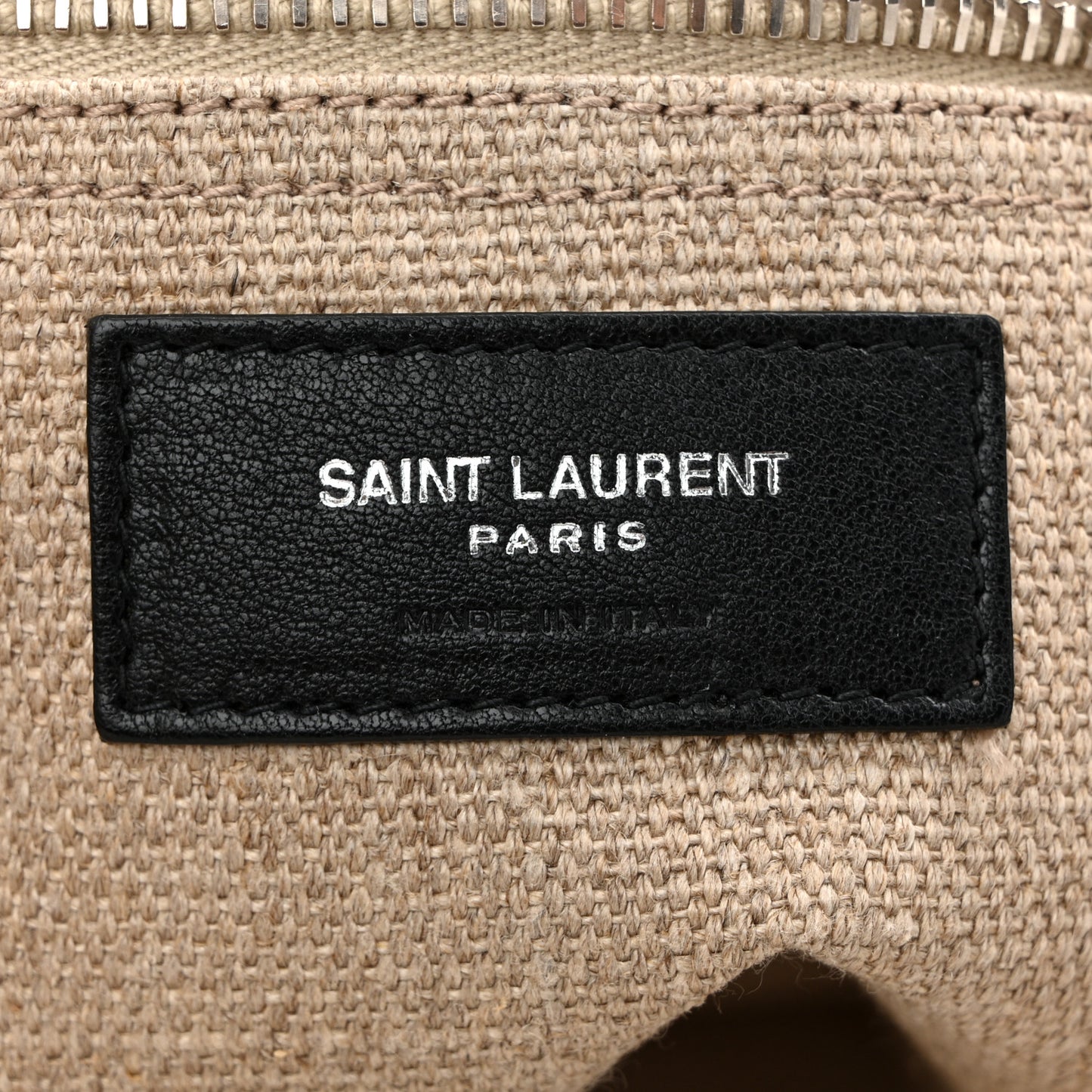 Linen Calfskin Small Rive Gauche Tote Optic White