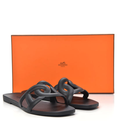Hermes Rubber Aloha Sandals 37 Black 8 of 8