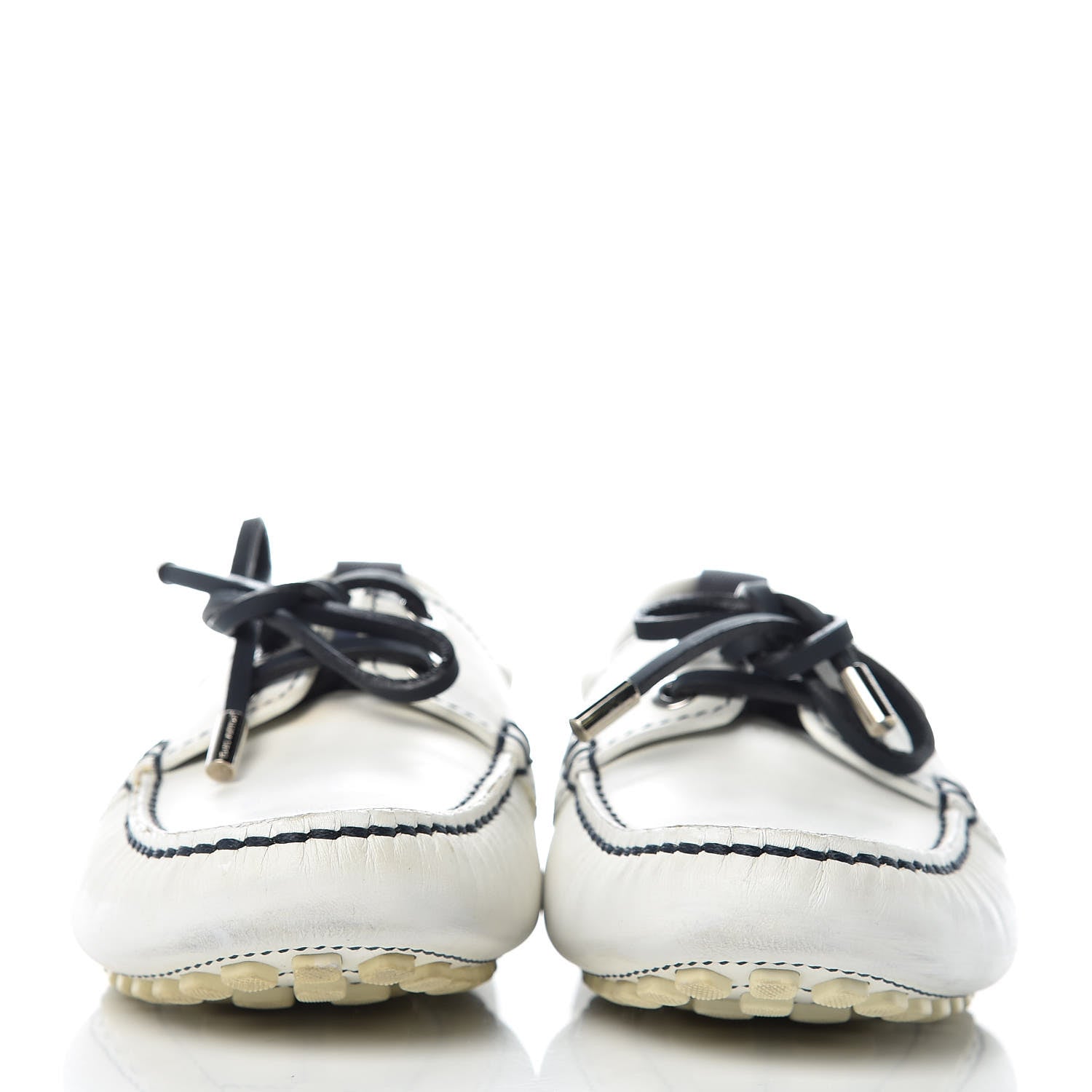 Louis Vuitton Calfskin Rubber Mens Americas Cup Marine Boat Shoe 7 White 2 of 23