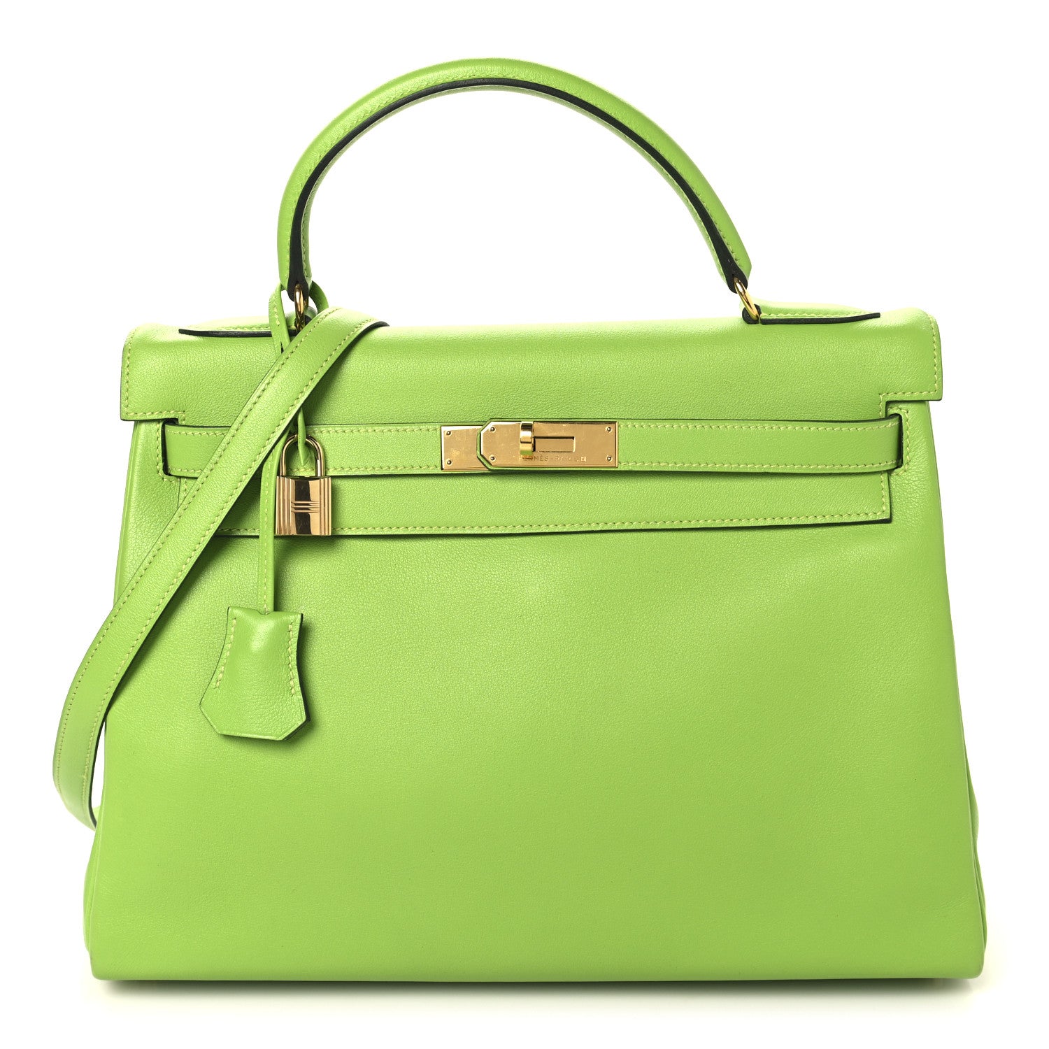Hermes Veau Gulliver Kelly Retourne 28 Vert Cru 1 of 12