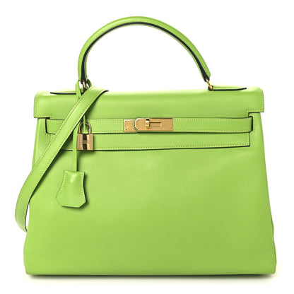 Hermes Veau Gulliver Kelly Retourne 28 Vert Cru 1 of 12