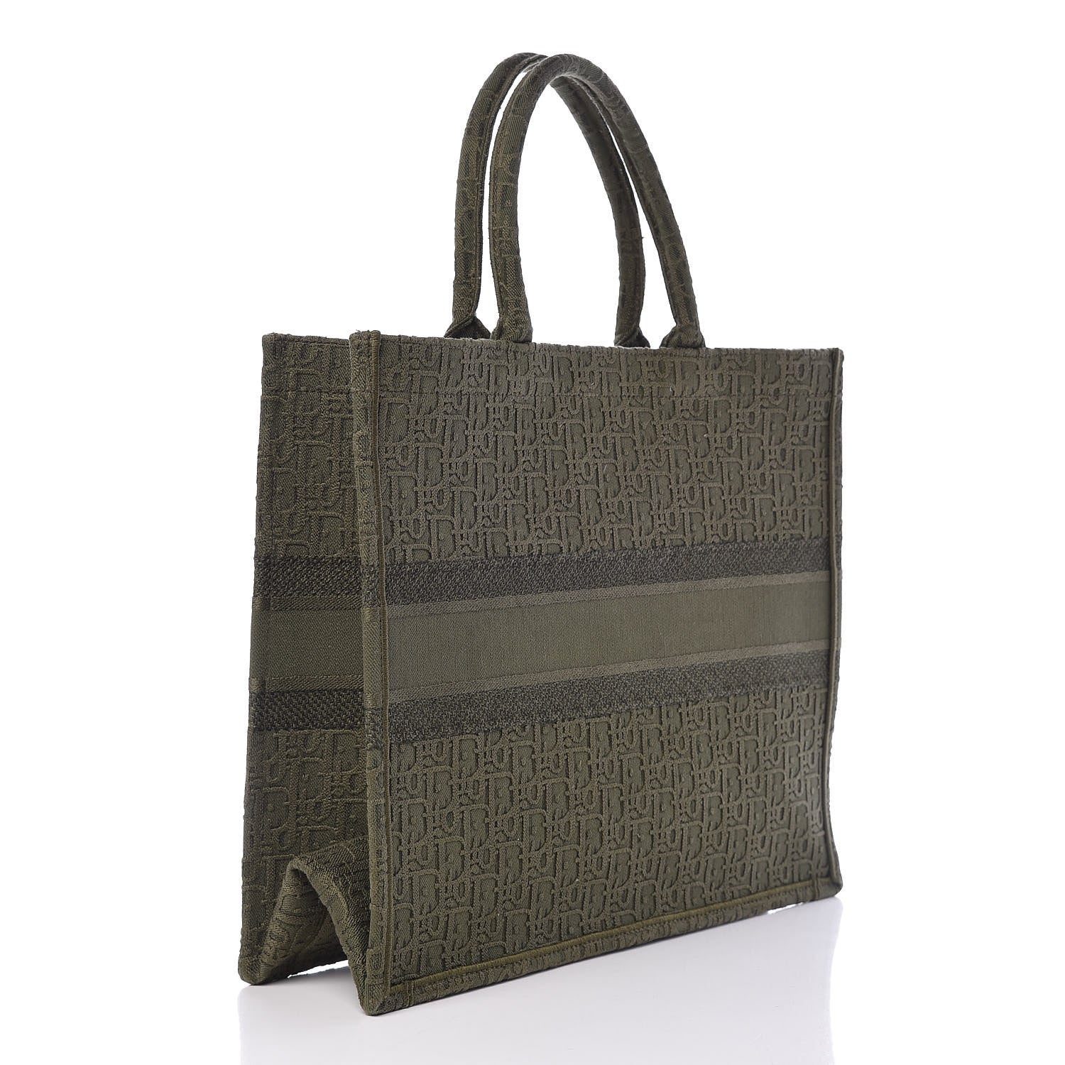 Christian Dior Oblique Denim Book Tote Green 3 of 12