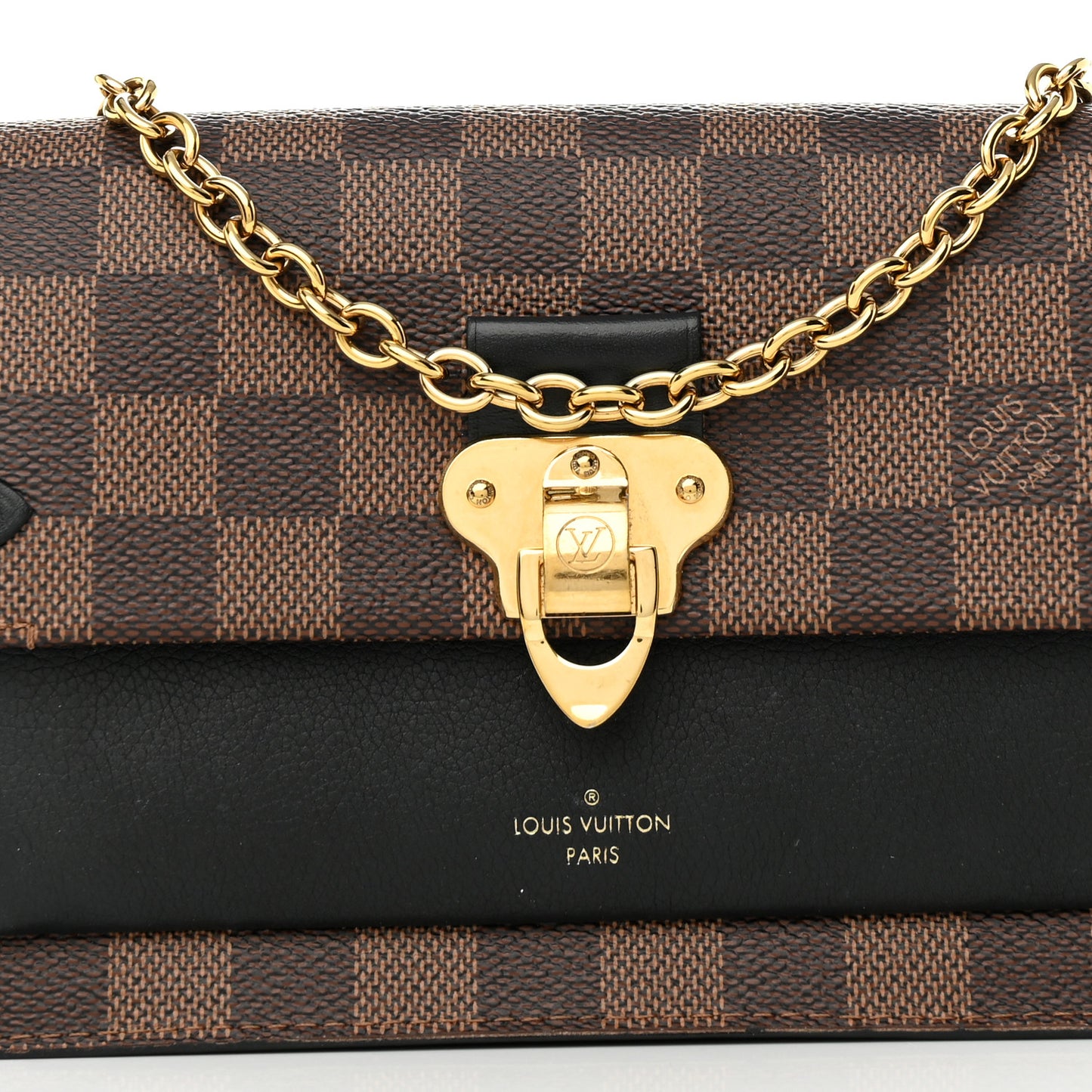 Damier Ebene Vavin Chain Wallet Black