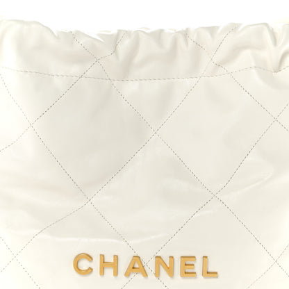 Chanel Shiny Calfskin Quilted Small Chanel 22 White 8 of 10