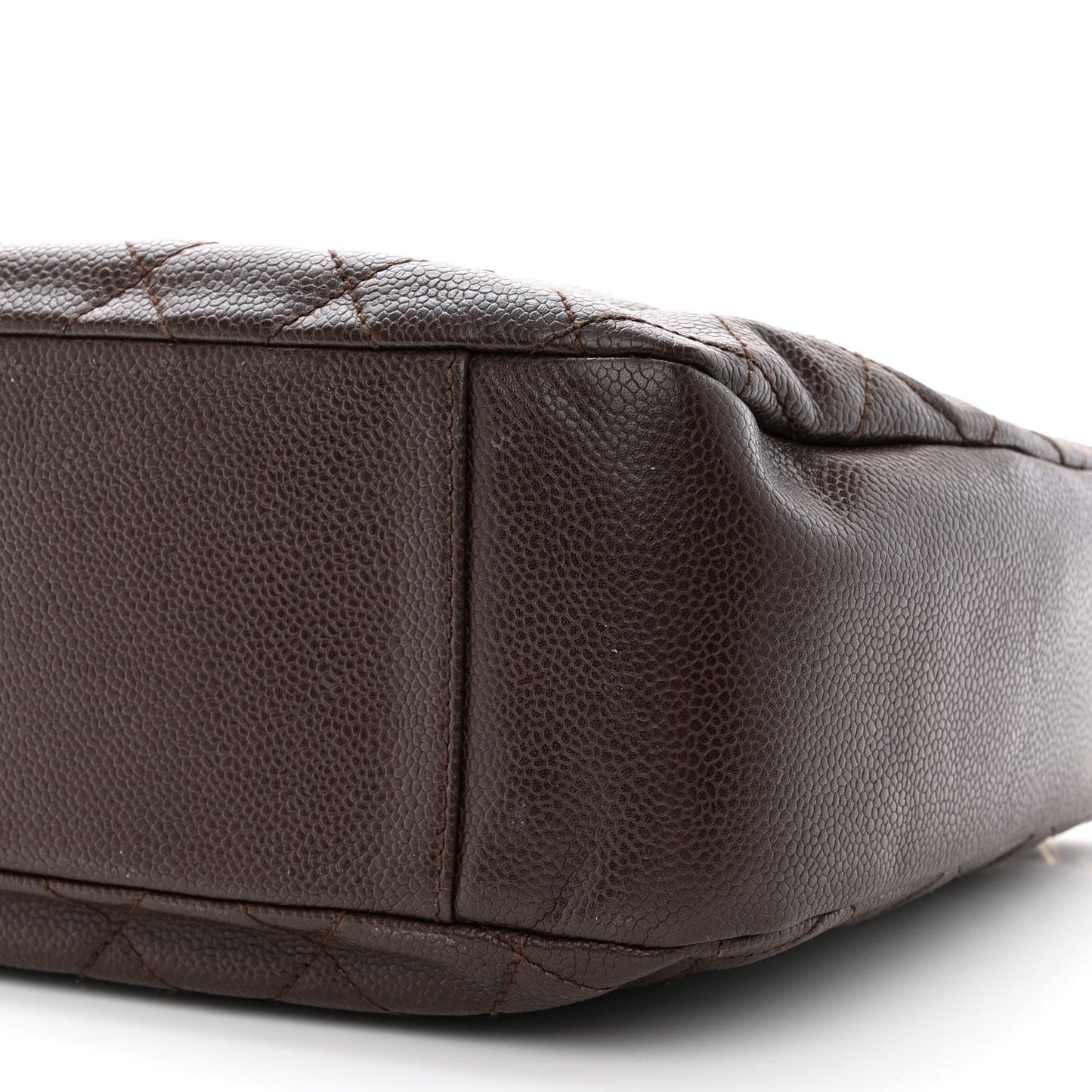 Caviar Quilted Timeless CC Shoulder Bag Brown