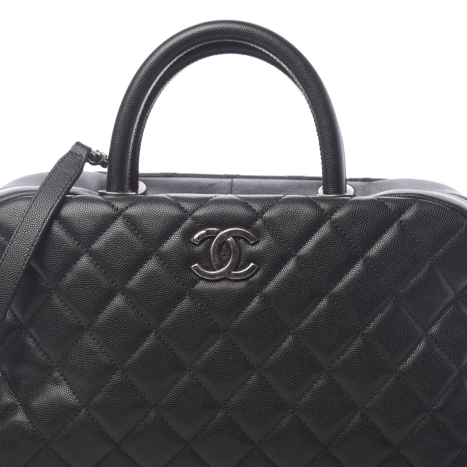 Chanel Caviar Quilted Large Coco Handle Bowling Bag Black 8 of 11