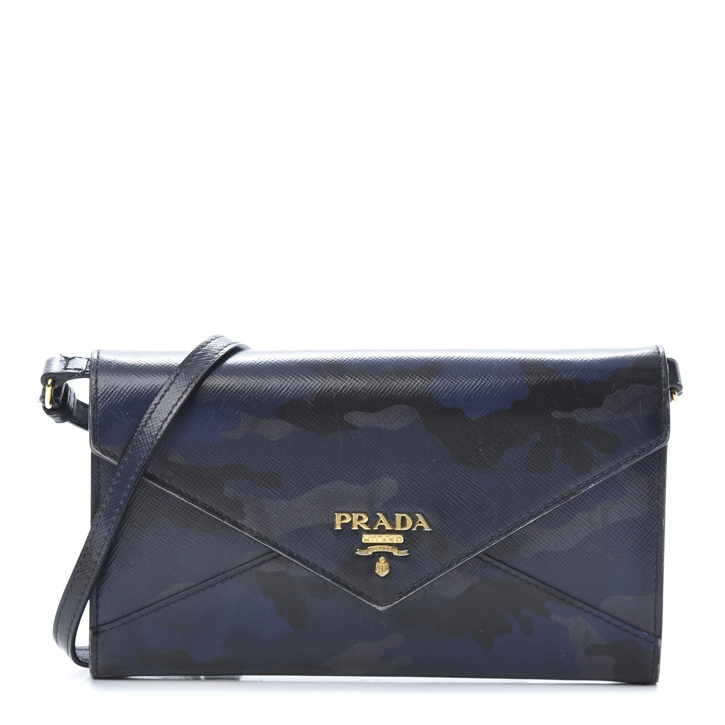 Saffiano Camouflage Print Envelope Crossbody Wallet Baltico
