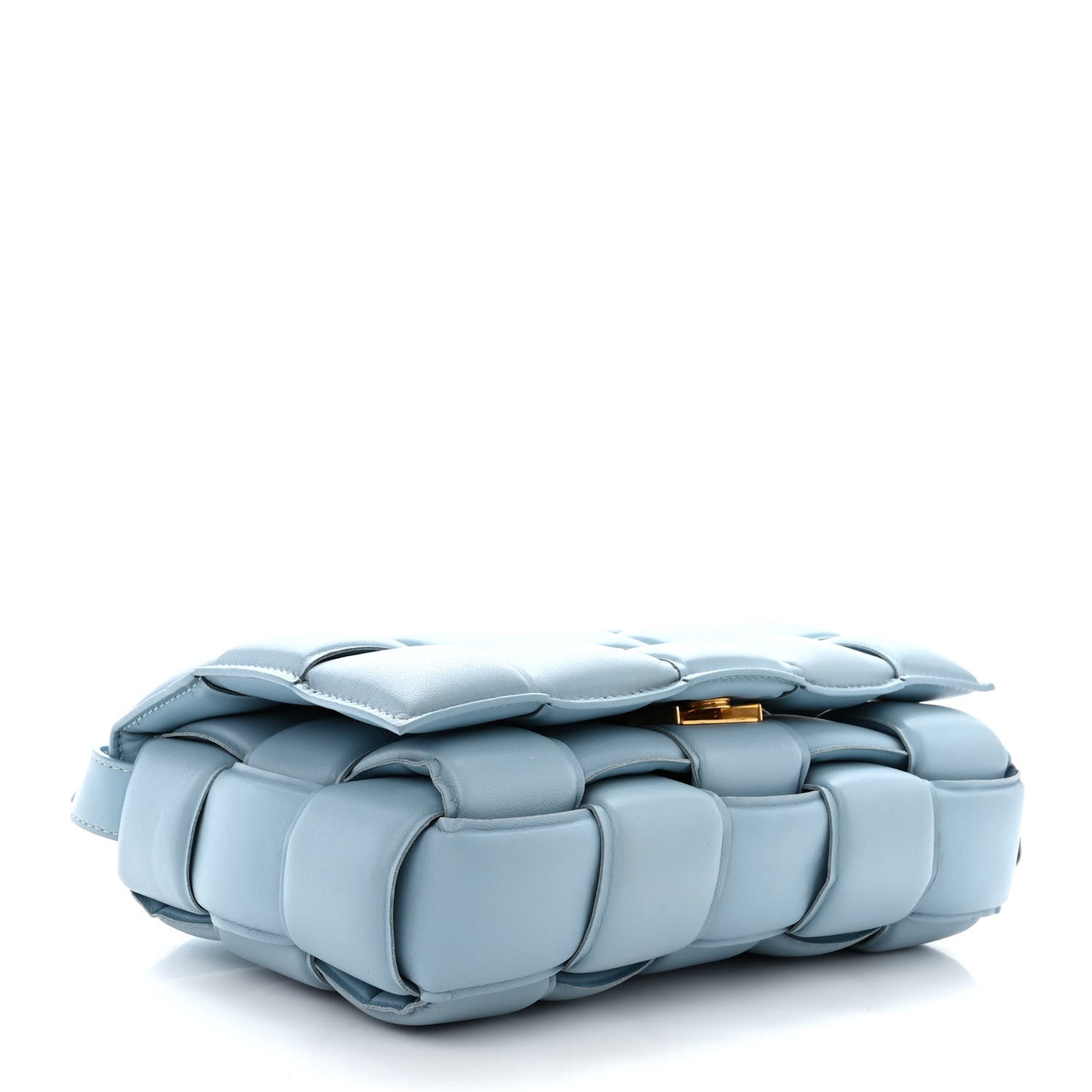 Nappa Maxi Intreccio Padded Cassette Crossbody Bag Ice