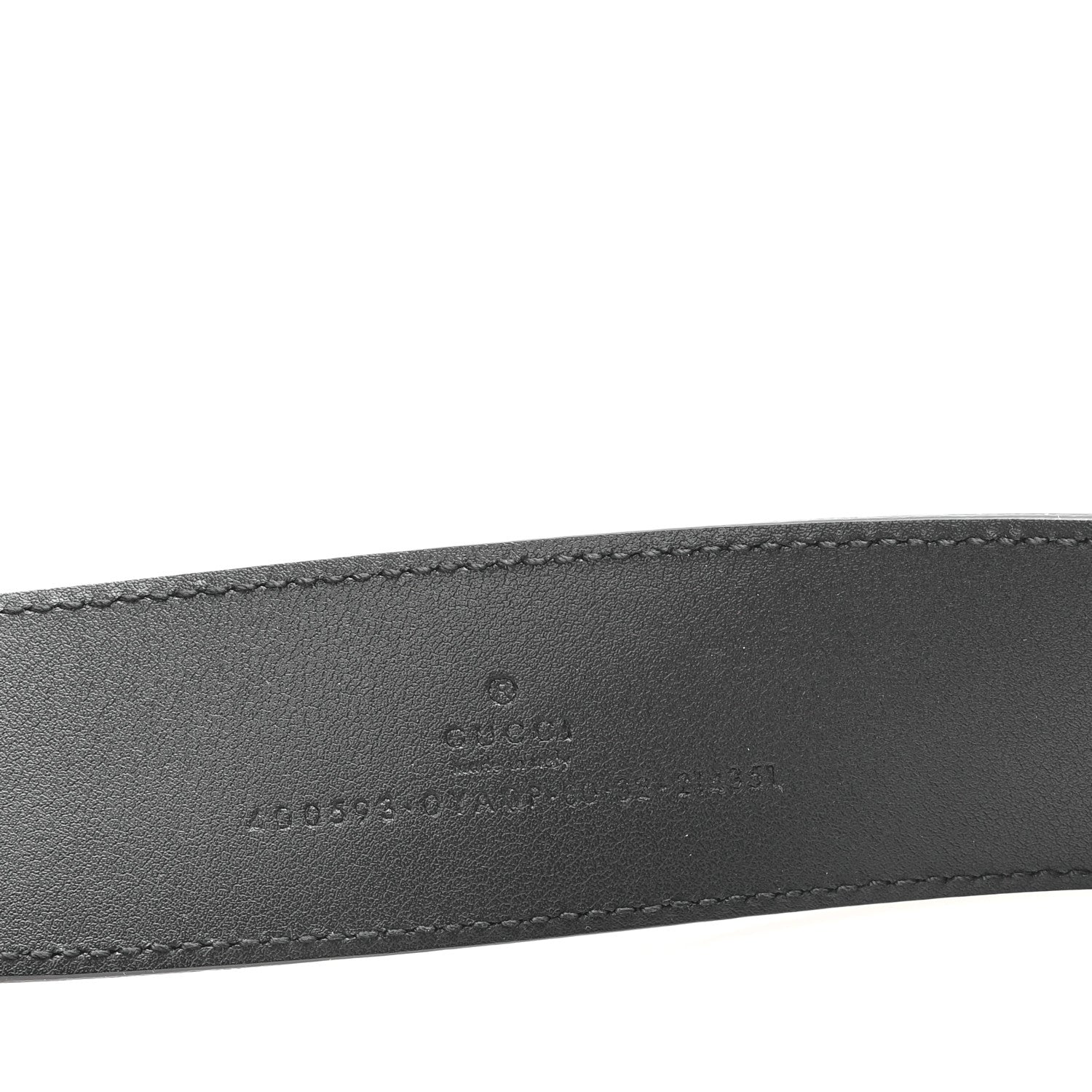 Gucci Plutone Calfskin Palladium Double G 40mm Belt 80 32 Black 3 of 4