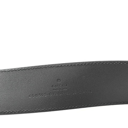 Gucci Plutone Calfskin Palladium Double G 40mm Belt 80 32 Black 3 of 4