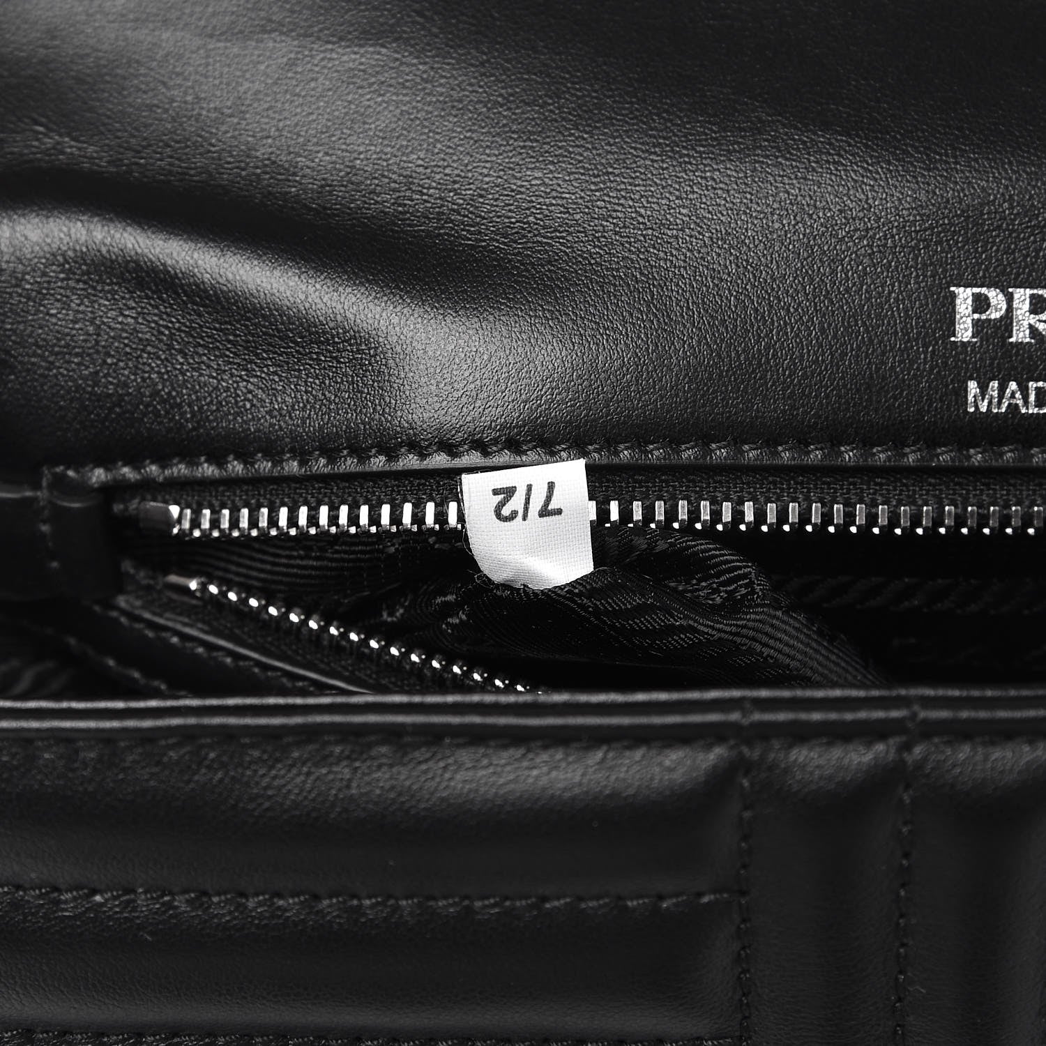 Prada Soft Calfskin Impunture Diagramme Medium Chain Flap Shoulder Bag Black 7 of 8