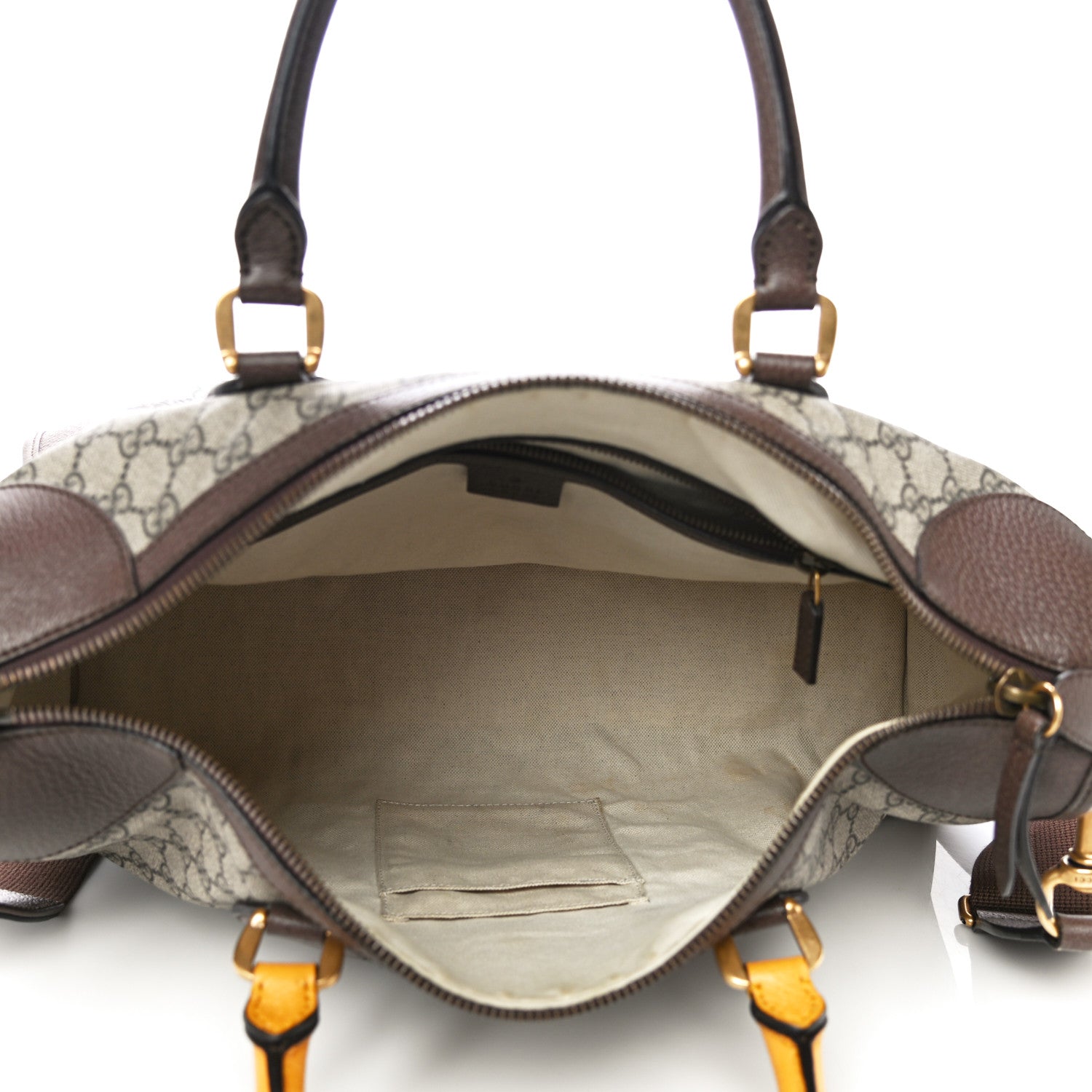 Gucci Soft GG Supreme Monogram Web Neo Vintage Duffle Bag Beige New Acero Crop 6 of 11