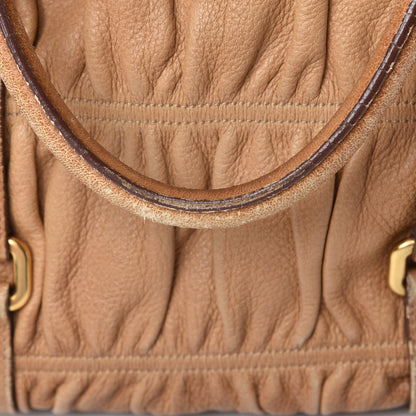 Prada Cervo Deerskin Gaufre Dome Satchel Naturale 18 of 30