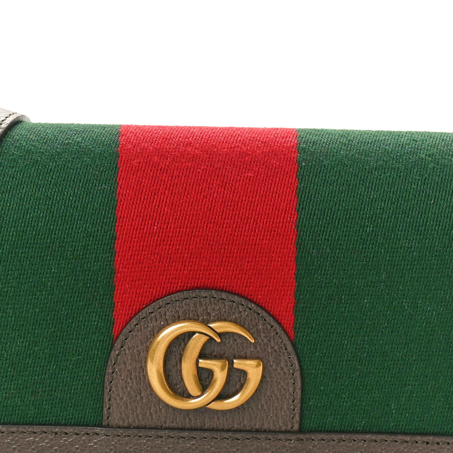 Web Textured Dollar Calfskin Mini Double G Shoulder Bag Green Red New Acero