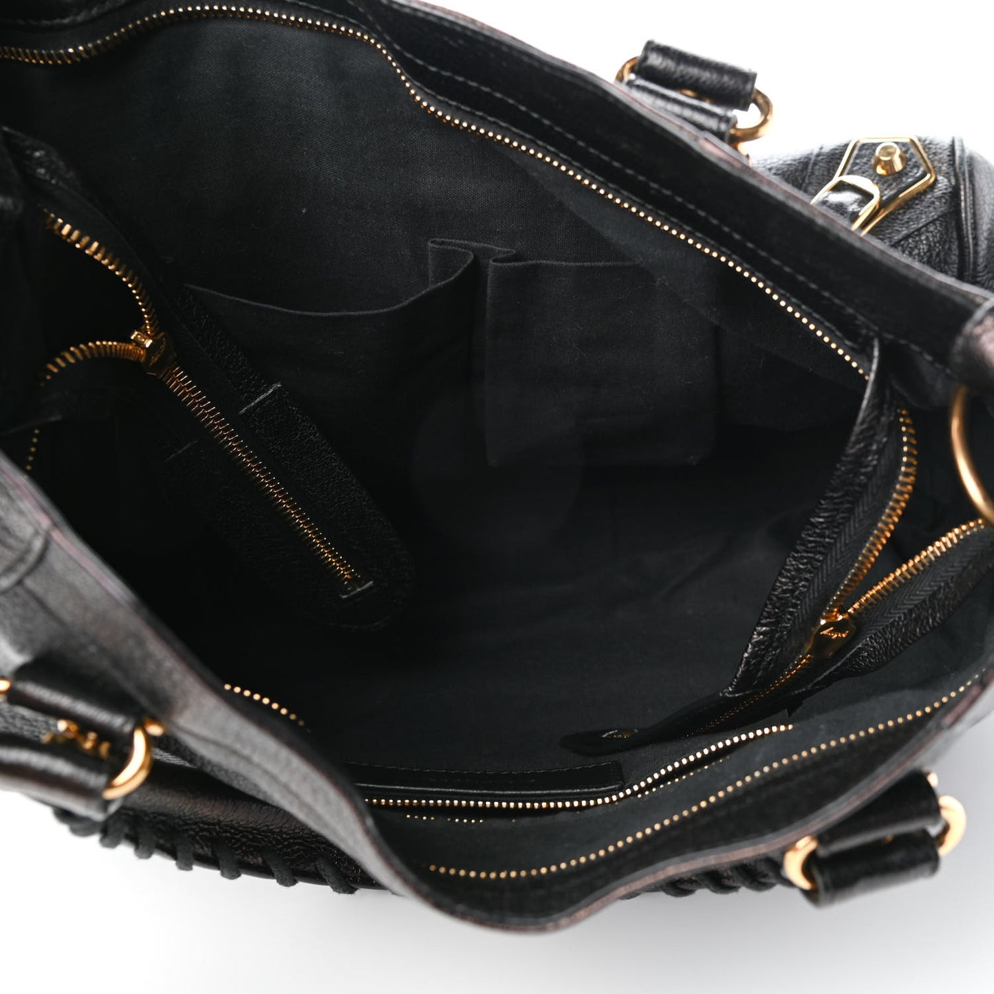 Chevre Gold Metallic Edge Hardware Velo Black