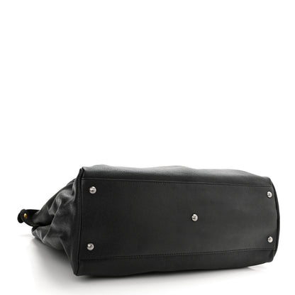 Fendi Goatskin Large Peekaboo Iconic Satchel Black 3 of 9