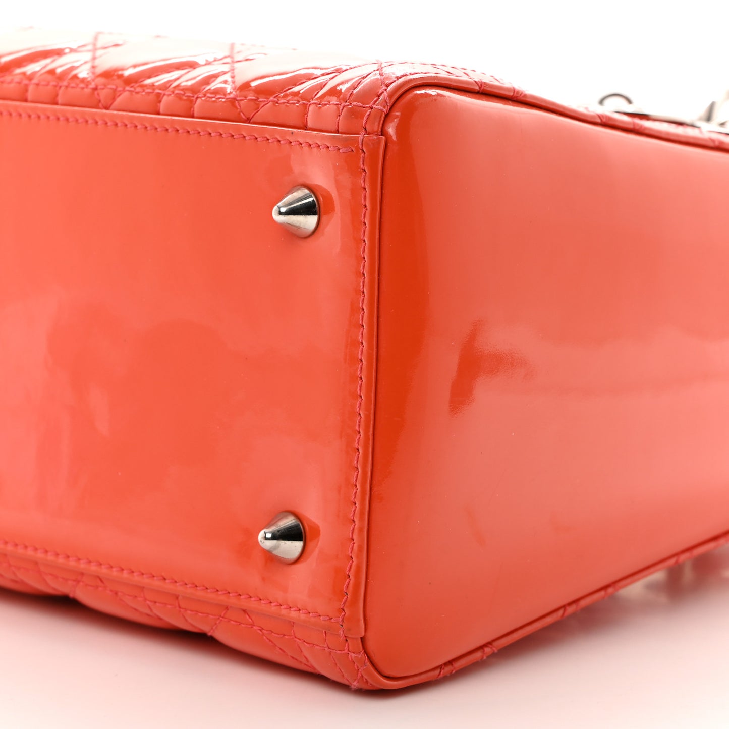 Patent Cannage Medium Lady Dior Orange