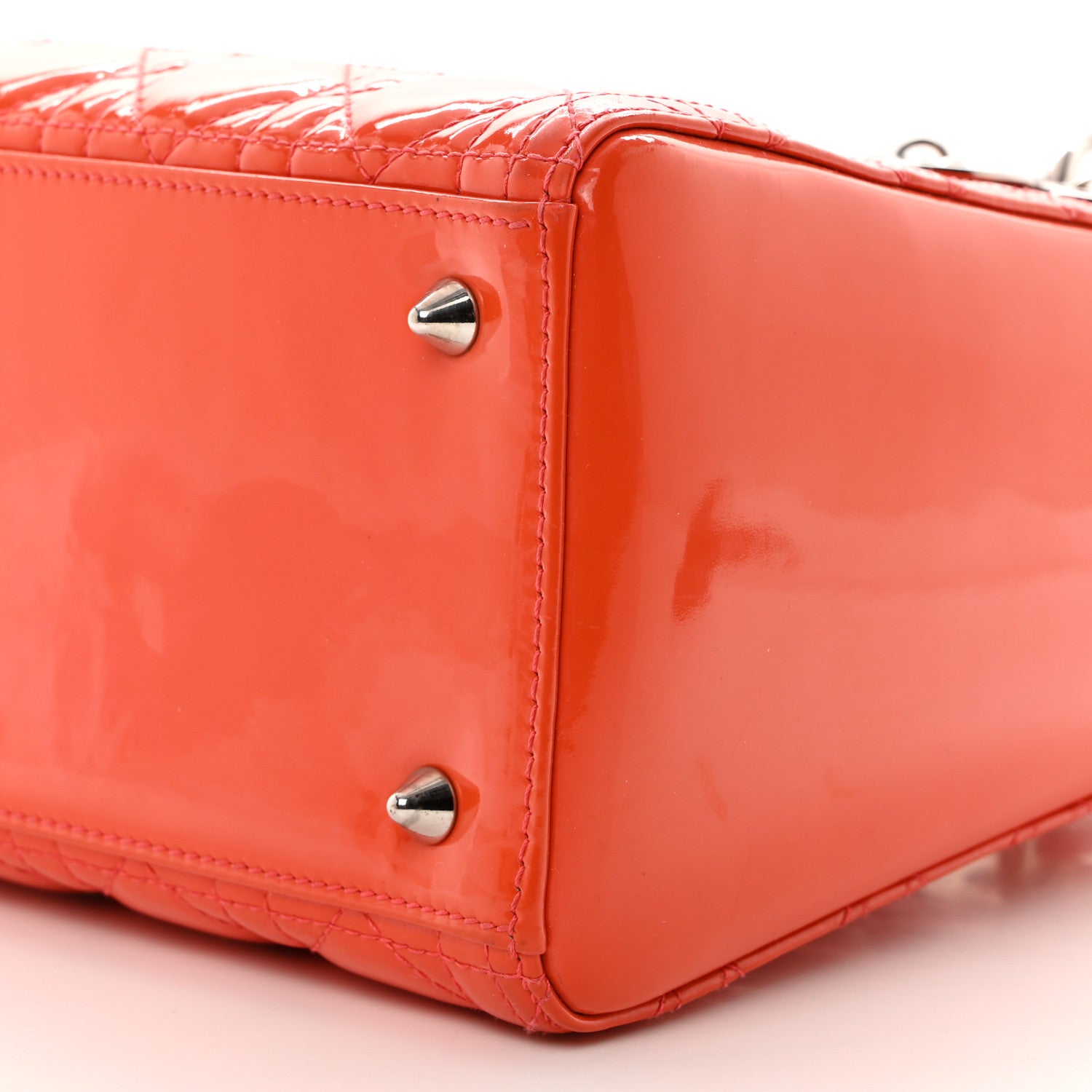 Christian Dior Patent Cannage Medium Lady Dior Orange 10 of 10