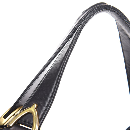 Gucci Nubuck Brocade Medium Soft Stirrup Shoulder Bag Black 12 of 18