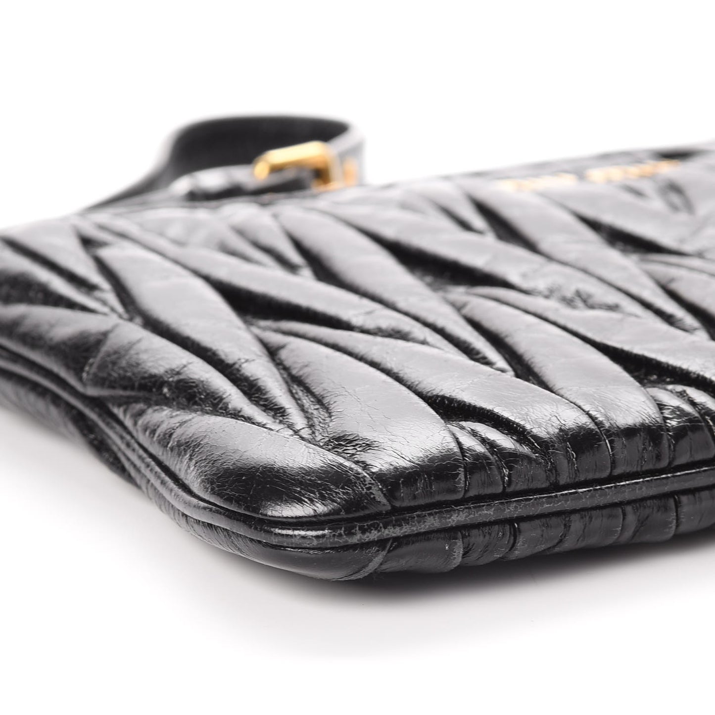 Nappa Lux Matelasse Wristlet Black