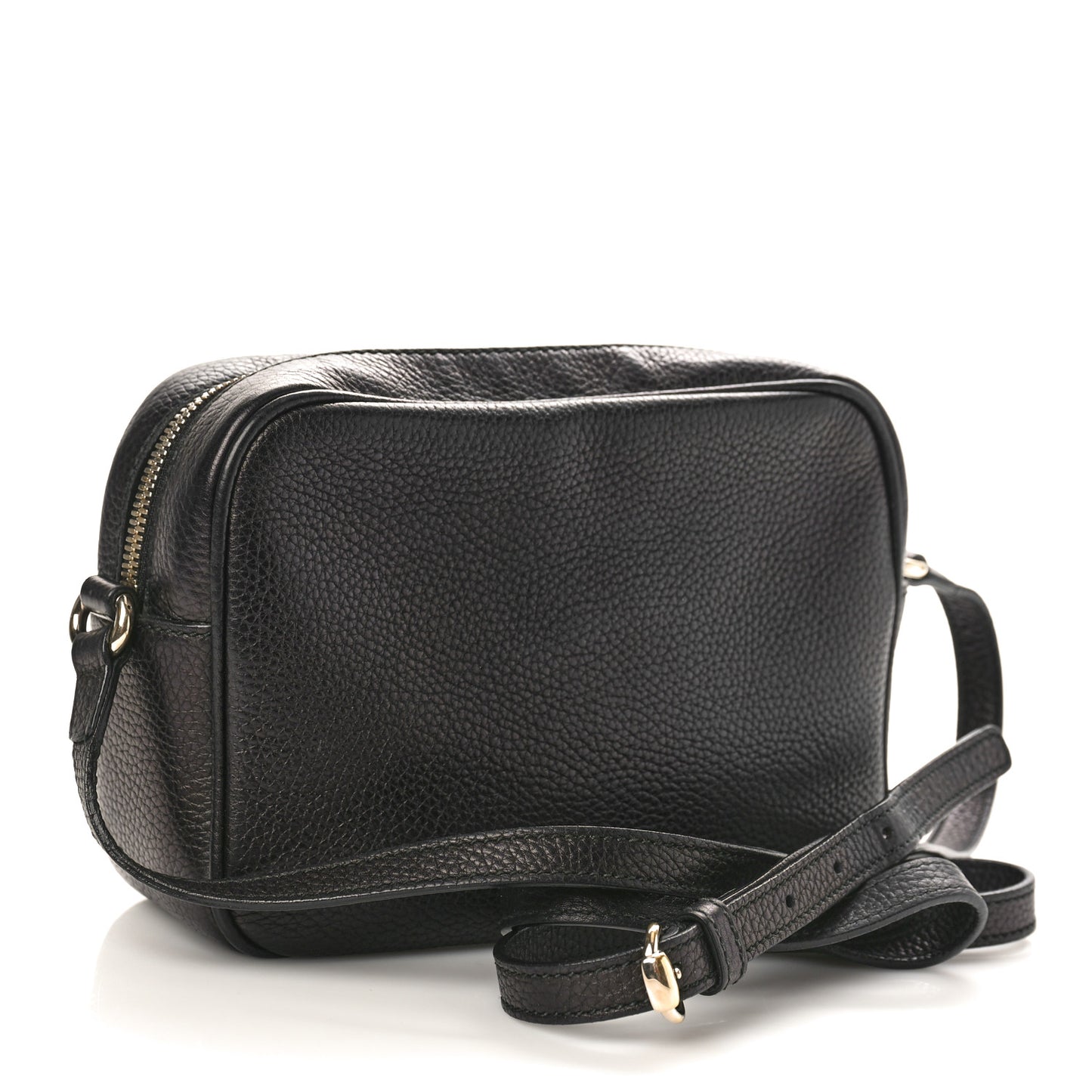 Pebbled Calfskin Small Soho Disco Bag Black