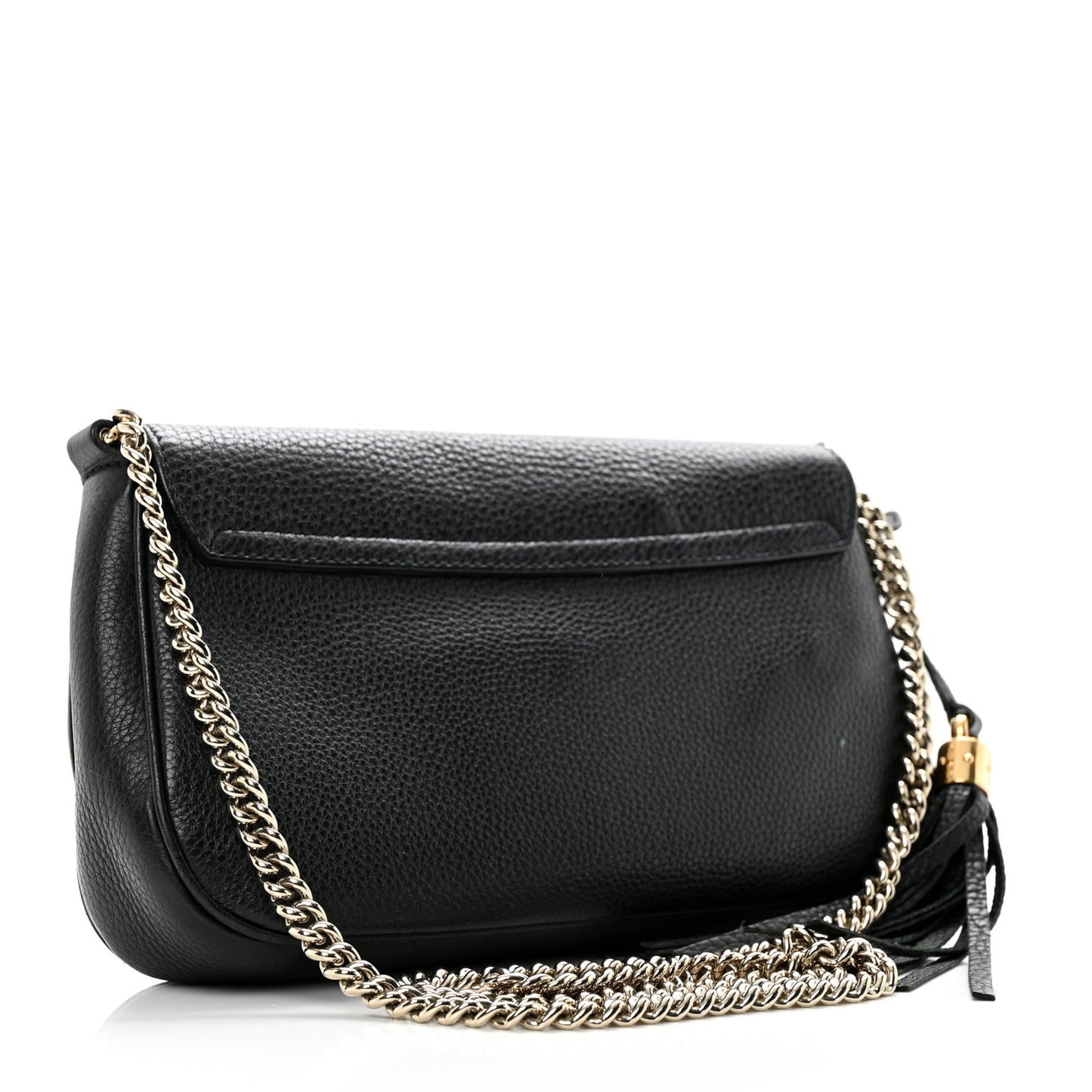 Pebbled Calfskin Medium Soho Flap Crossbody Black