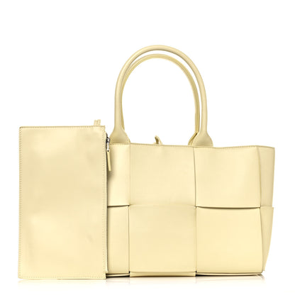 Bottega Veneta Grained Calfskin Intrecciato Small Arco Tote Ice Cream 1 of 11