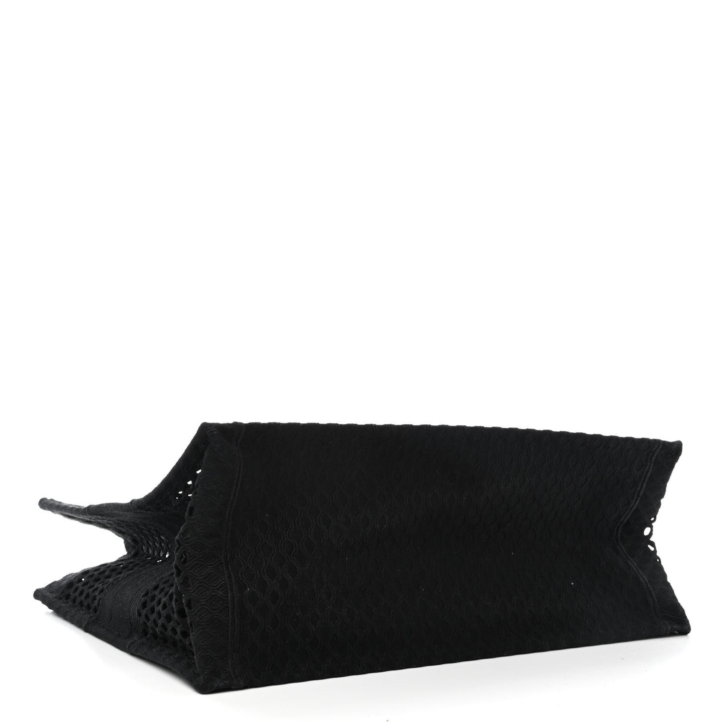 Mesh Embroidered Book Tote Black