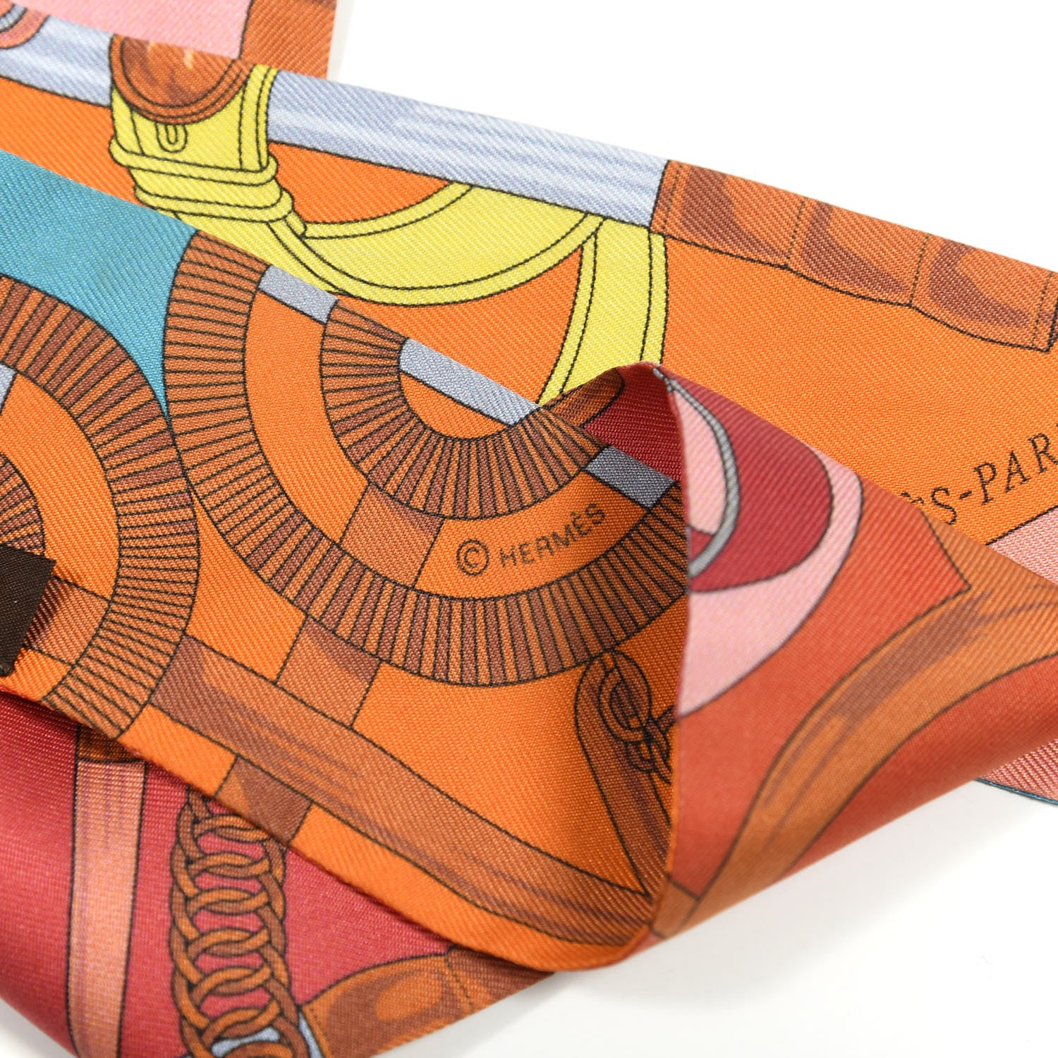 Hermes Silk Eperon d'Or Twilly 3 of 4