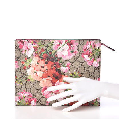 Gucci GG Supreme Monogram Blooms Large Cosmetic Case Beige Multicolor Dry Rose 2 of 8