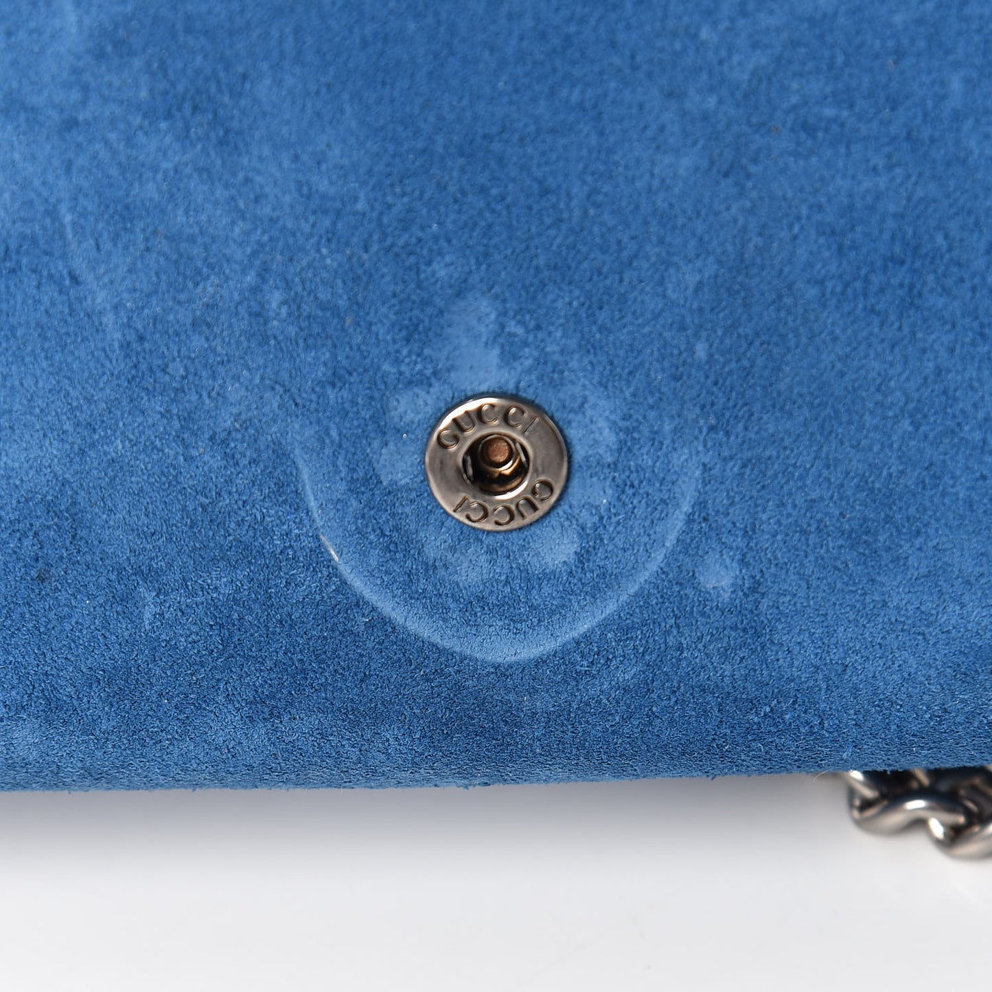 Suede Mini Dionysus Chain Wallet Blue
