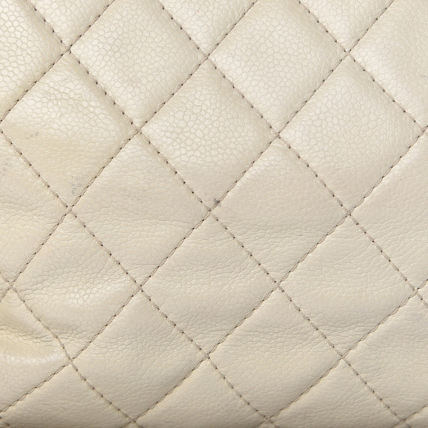 Caviar Quilted Timeless Accordion Flap Dark White