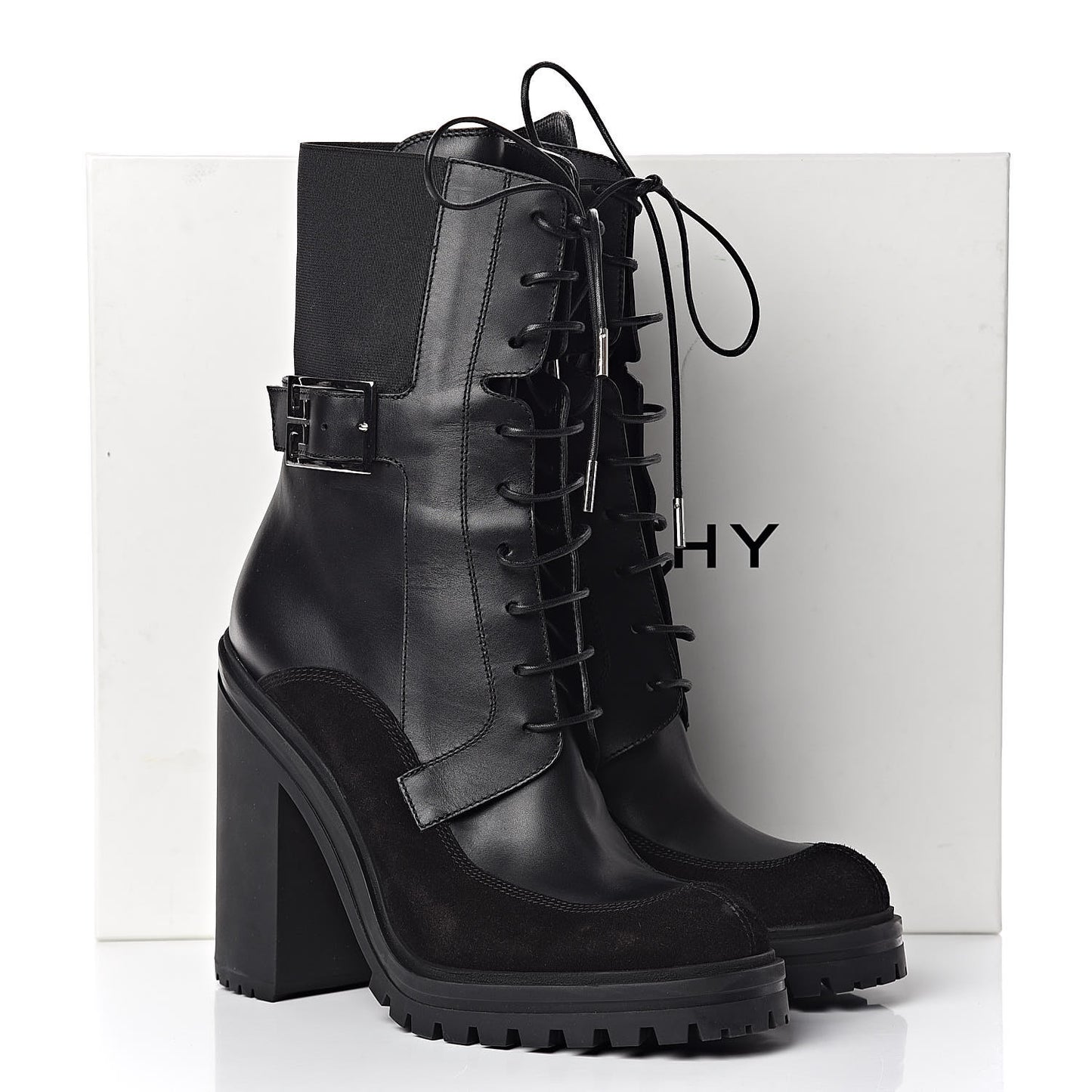 Calfskin Suede Aviator Ankle Boots 41 Black
