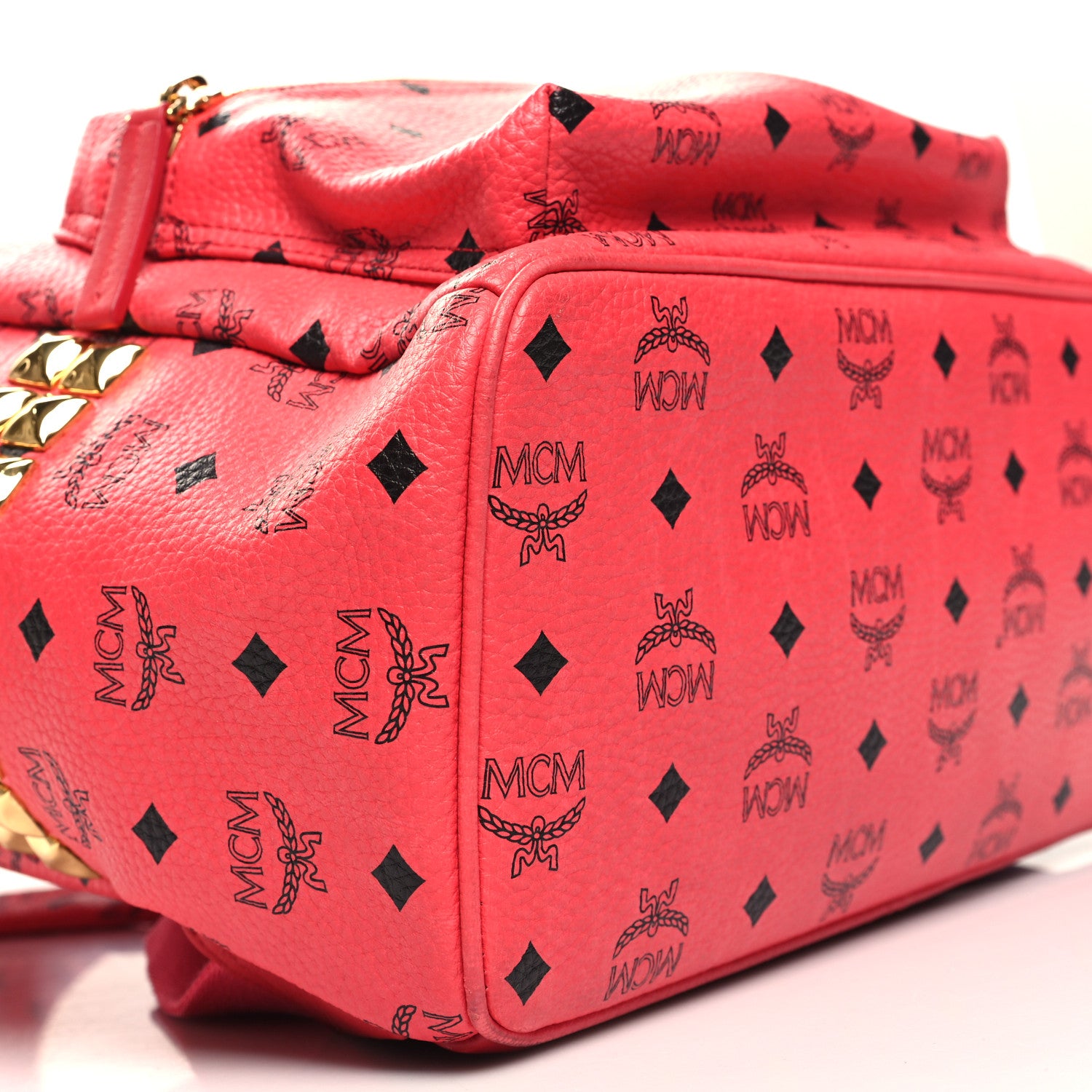 MCM Visetos Medium Side Studs Stark Backpack Corail 8 of 11