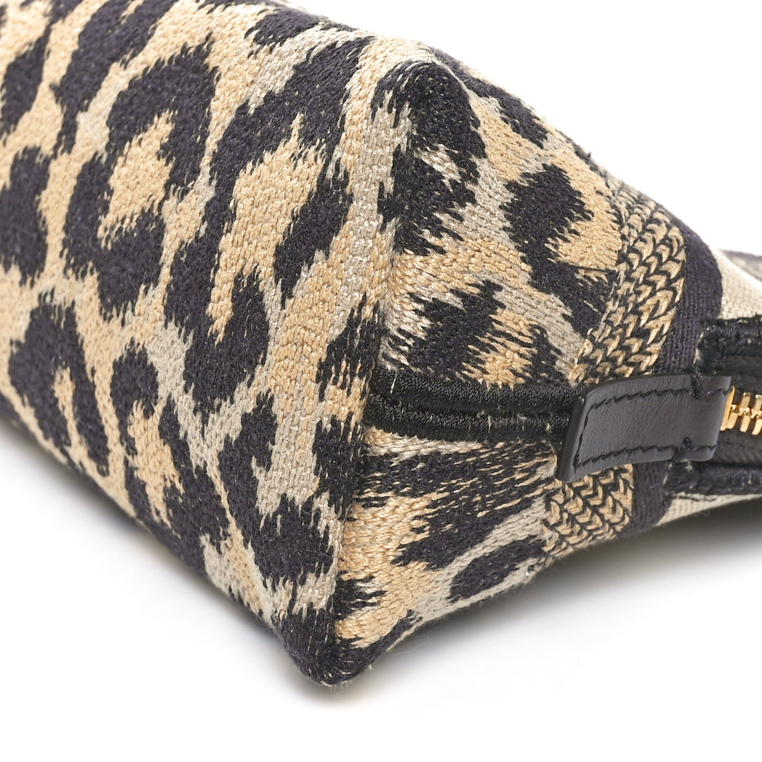 Christian Dior Canvas Leopard Print Cosmetic Pouch Beige 10 of 10