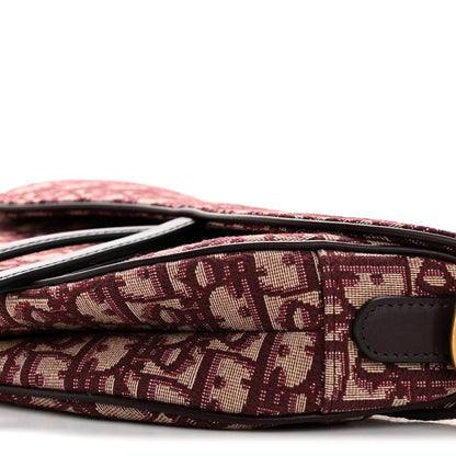 Christian Dior Oblique Saddle Bag Burgundy 10 of 10