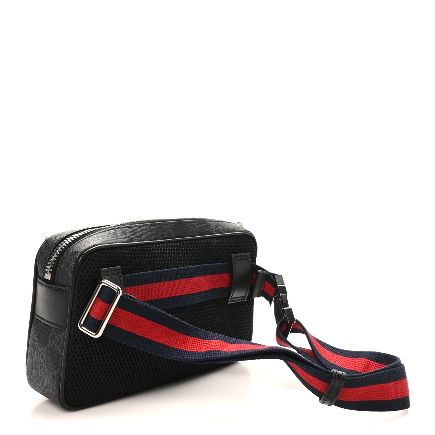 Gucci Soft GG Supreme Monogram Web Belt Bag Black Grey 1836695