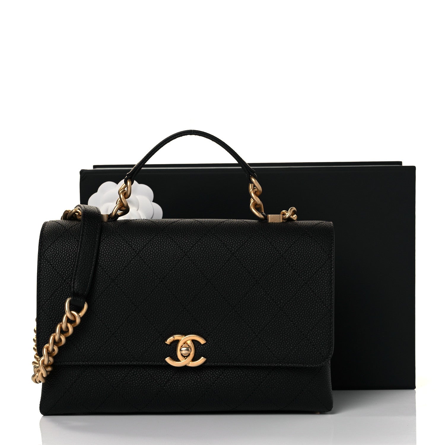 Chanel Grained Calfskin Small Stitched Flap Black 10 of 10