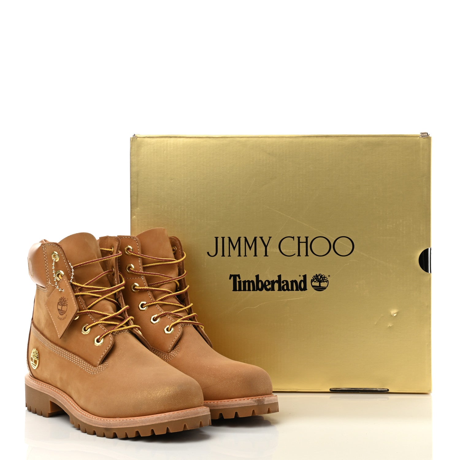 Jimmy Choo X TIMBERLAND Nubuck Glitter Ankle Boots 9.5 Wheat 11 of 11